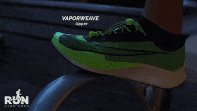 A man Wear and show the upper of Nike Zoom fly 3 and nike vaporfly next