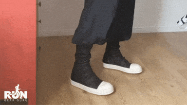 A man wearing Rick Owens mainline Ramone's sock sneaker
